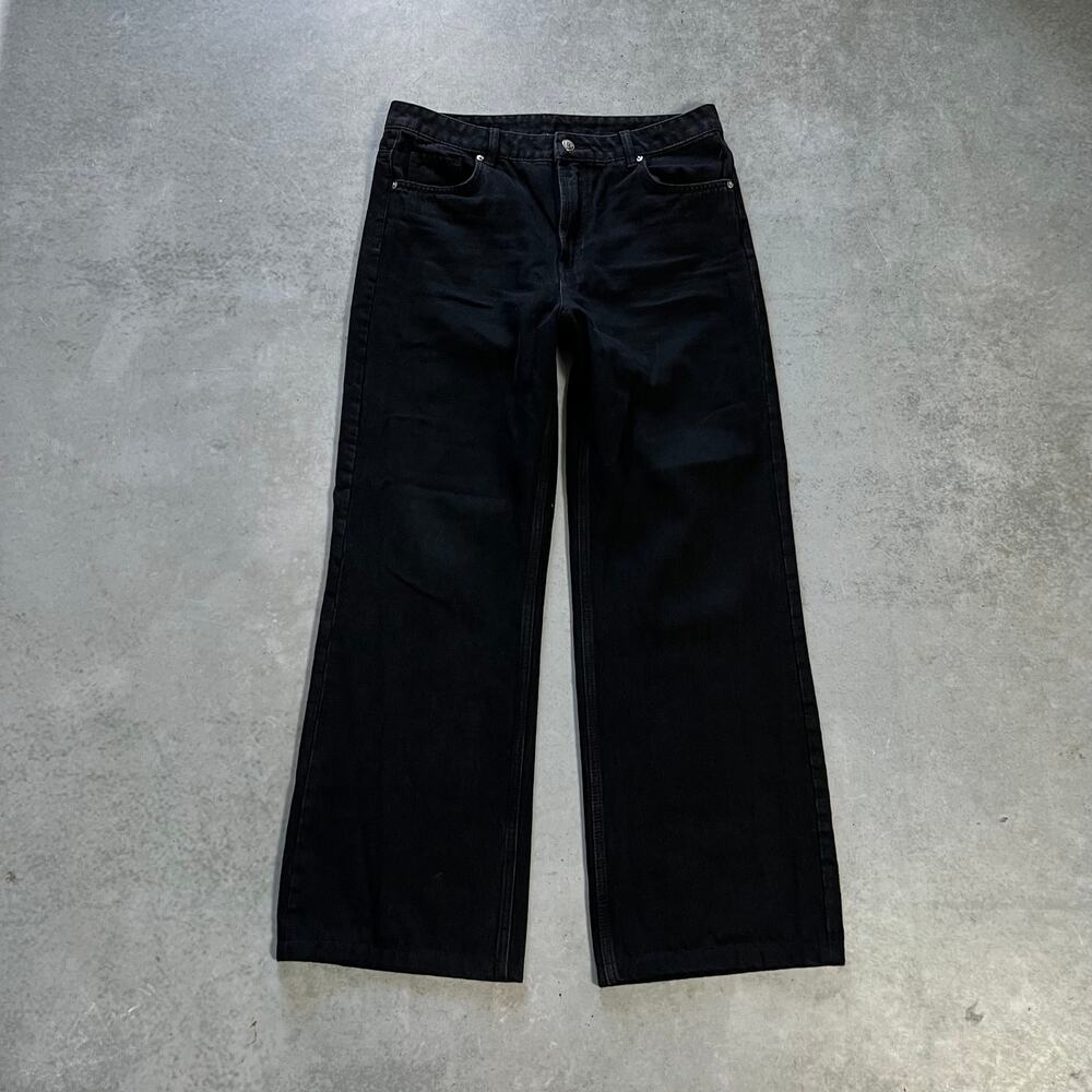Baggy Fit H&M Women's Size 10 Black Jeans Loose Straight High Rise Denim